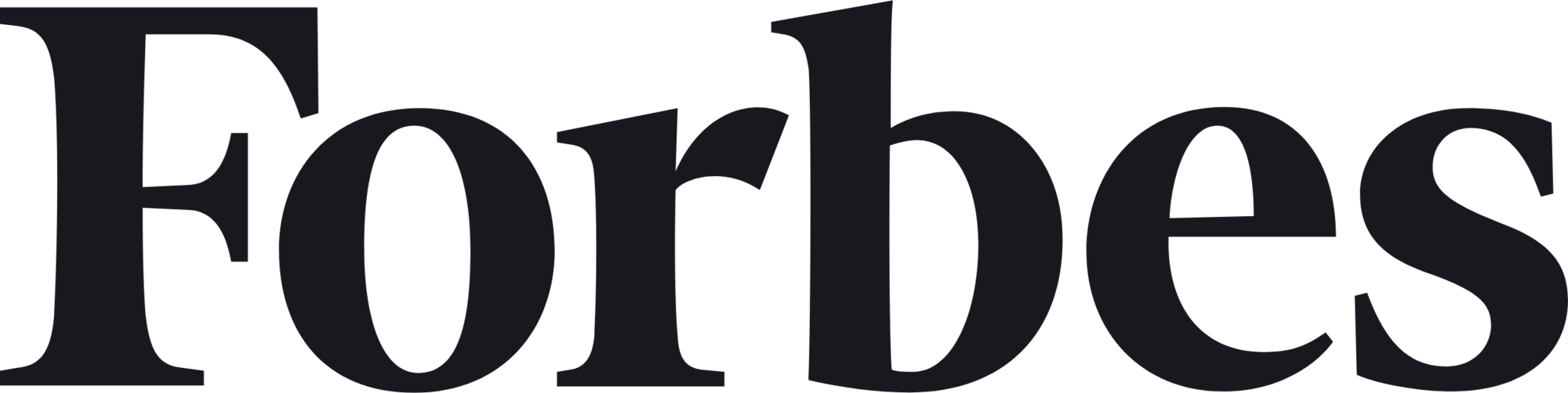 The image shows the Forbes logo in bold, black serif font on a white background.