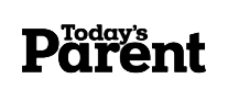 Black text logo that reads Todays Parent on a light gray background.