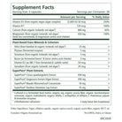Supplement Facts label for The Synergy Company Menopause Support Bundle, showing adrenal and bone health nutrients, vitamins, minerals, plant extracts, serving size, daily values, and other ingredients in a green and black table.