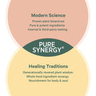 A Venn diagram of Modern Science and Healing Traditions overlapping, with Vital Ocean Magnesium™ at the center, showcasing organic seaweed, full-spectrum magnesium, and mineralized seawater for balanced wellness.